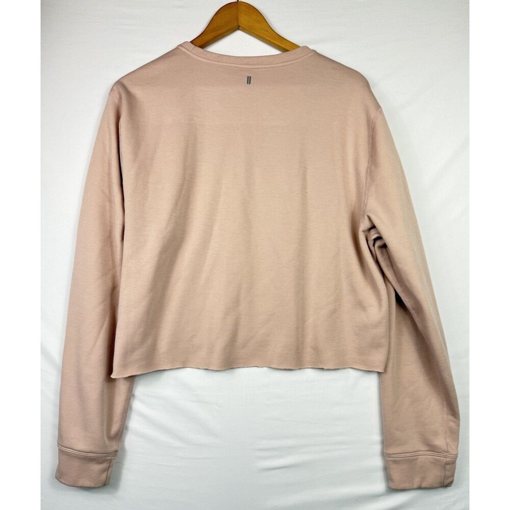 NOBULL Cropped Crewneck Sweater Womens Large Dusty Pink Athleisure - Picture 4 of 4
